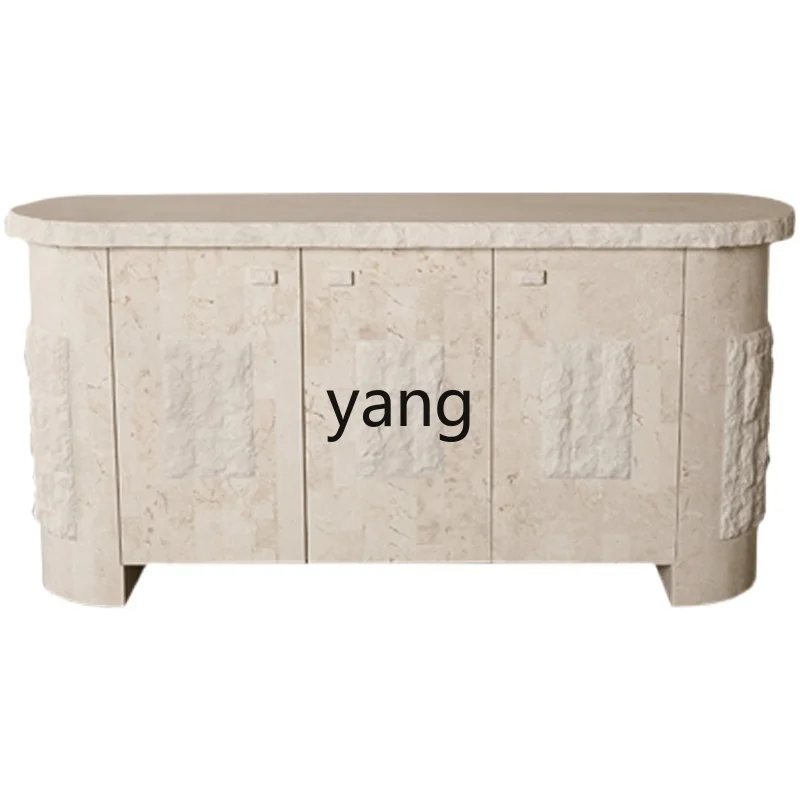 

LHE solid wood dining side cabinet villa living room wabi wind locker light luxury high-end locker