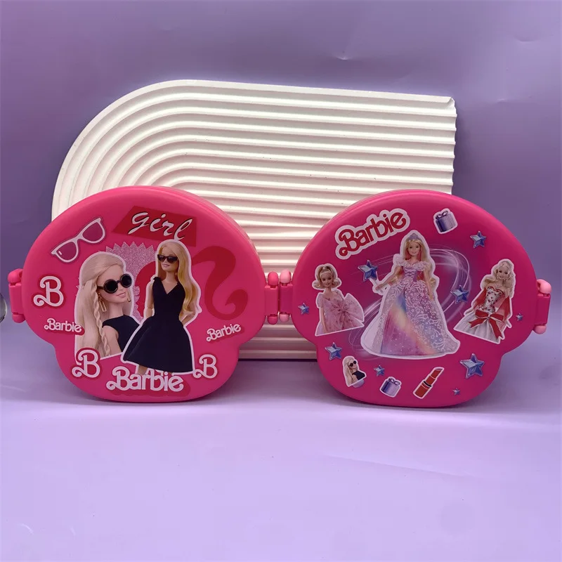 Barbie Lunch Box casuale Fashion Girl Doll tre scomparti Crisper scatola da pranzo separata Girly Heart Cute Cartoon Girls Gifts