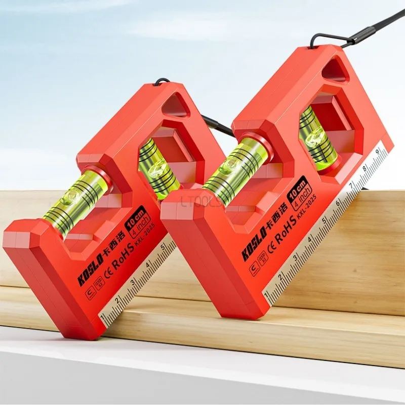 10cm Mini Spirit Level High-accuracy Spirit Level Vial Portable Magnetic Level Household Installation Leveling Measuring Gauge