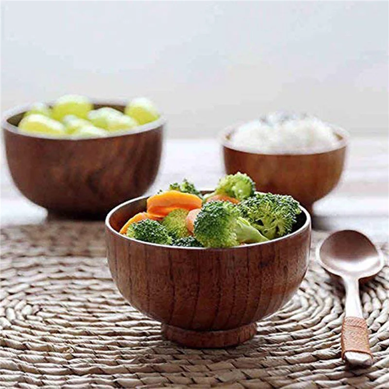 

【Today-Only!】Jujube Japanese-Style Wooden Bowl Wooden Rice Bowl Noodle Bowl Diameter 4.5 Inches By 2-5 / 8 Inch (Medium) 12 Pack