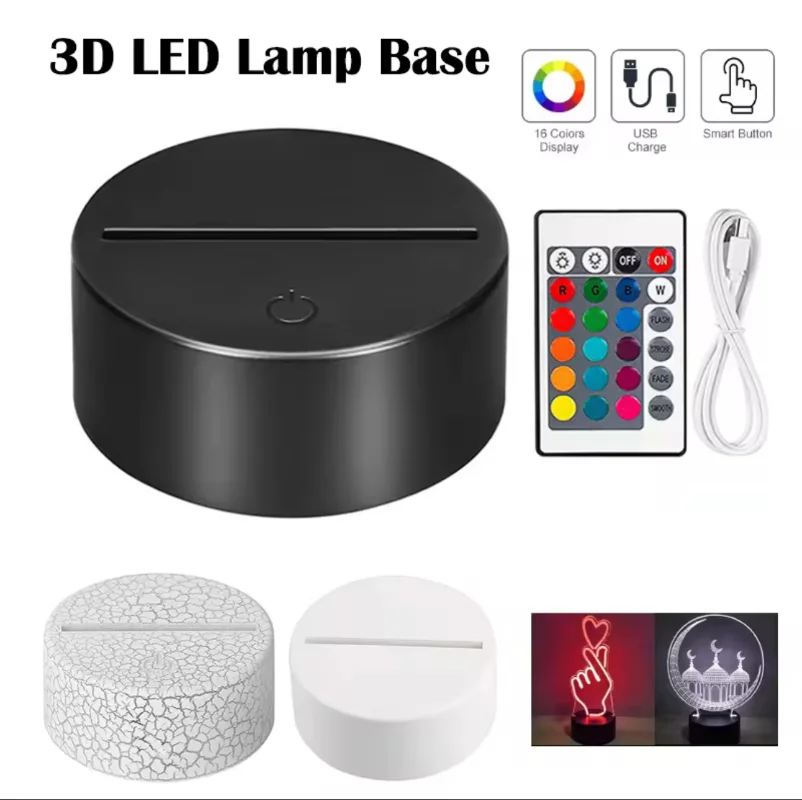 Plastic Night Light Base for 3D Acrylic Led Lamp Display Base Colorful Usb Touch Dimming Anime Lamp Stand Holder Dropshipping