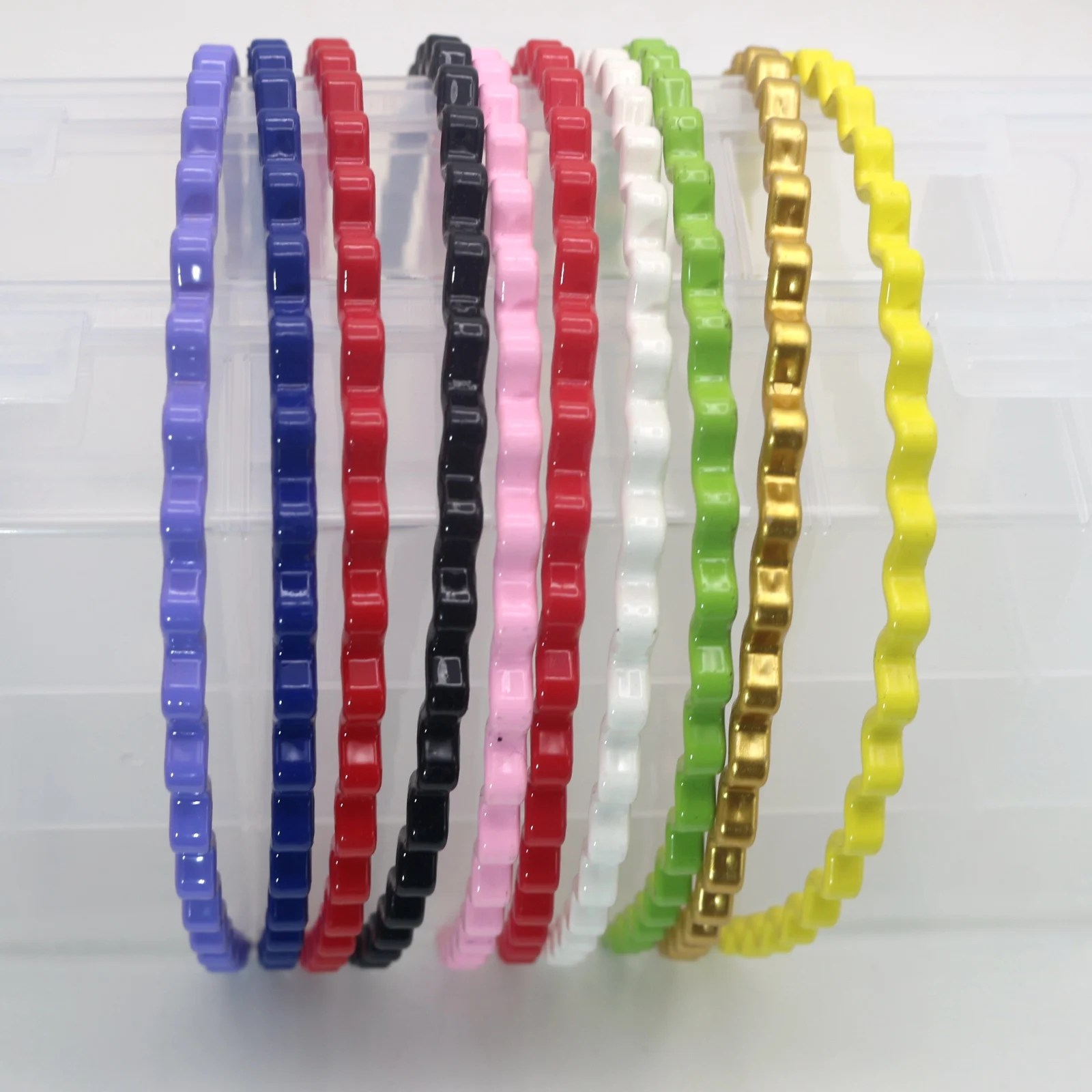 8 Mixed Color Zigzag Shape Hair band Headband Hoop Sports Yoga School Girl 6mm  High quality in EU and US quality standard