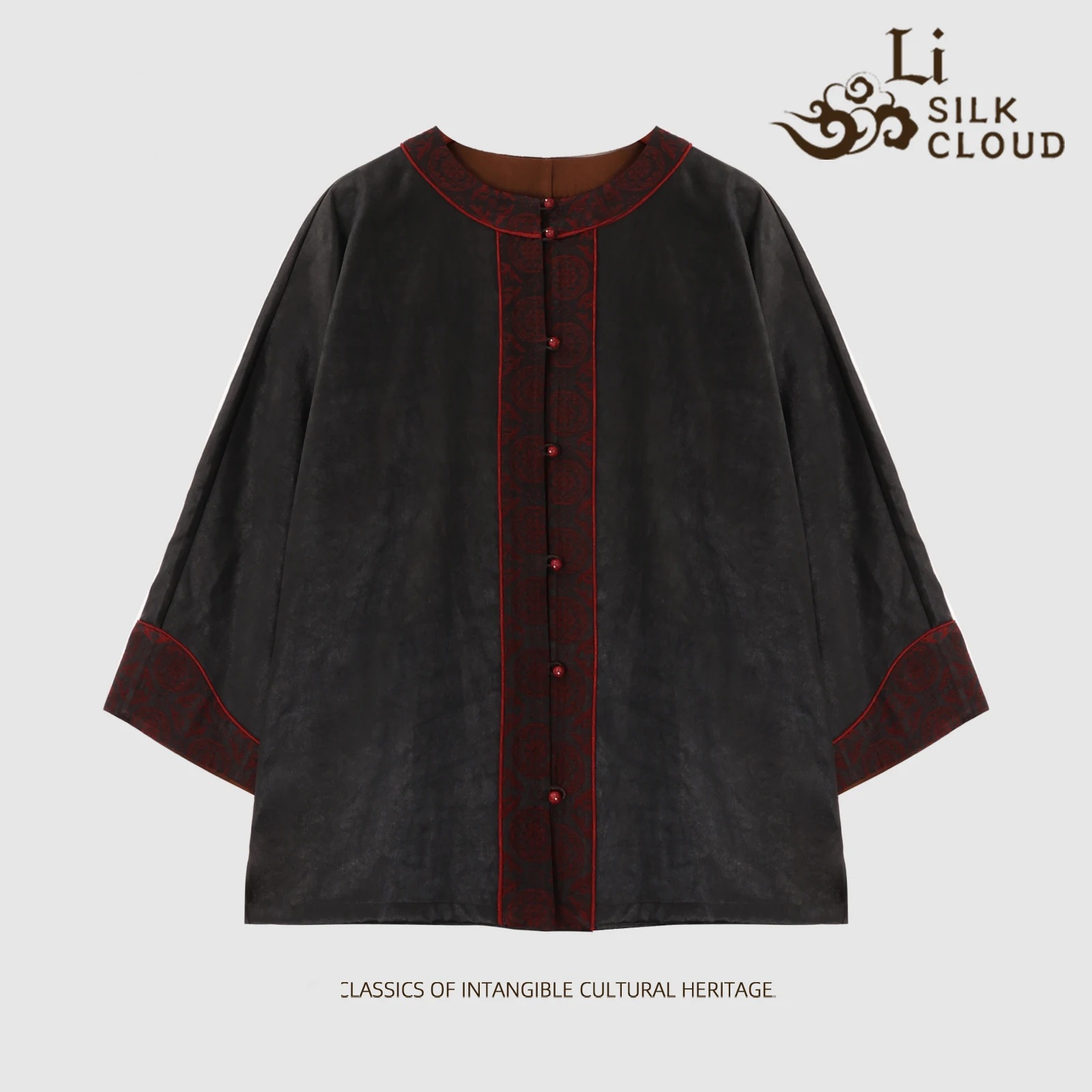 

LI SILK CLOUD Women's xiangyunsha Coat - Luxurious Silk Fabric, Soft Breathable, Elegant Outerwear Guangdong Gauze