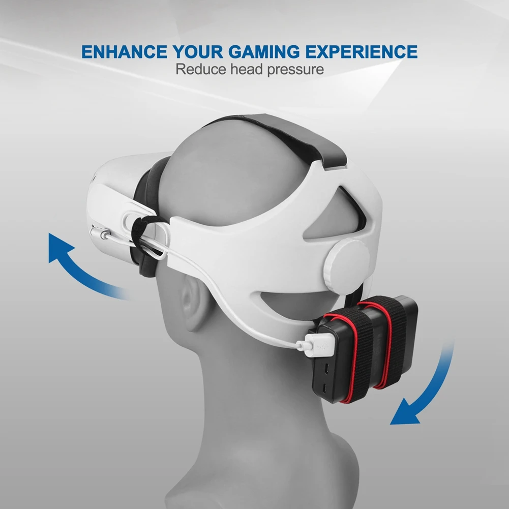 Suporte de fixação para banco de potência vr, alça de bateria para oculus quest 2, alça de cabeça ajustável, suporte fixo de bateria, acessórios vr