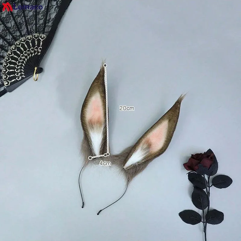 CyGame الفرسان Amiya سافاج تأثيري اكسسوارات الدعائم أرنب الأذن عقال لطيف فو الفراء الشعر هوب أفخم آذان الأرنب العصابات الشعر