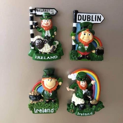 Cute Resin Dublin Belfast 3d Magnet Fridge Ireland Cartoon Character Animal Lamb Souvenir Home Decoration Accessories Gifts