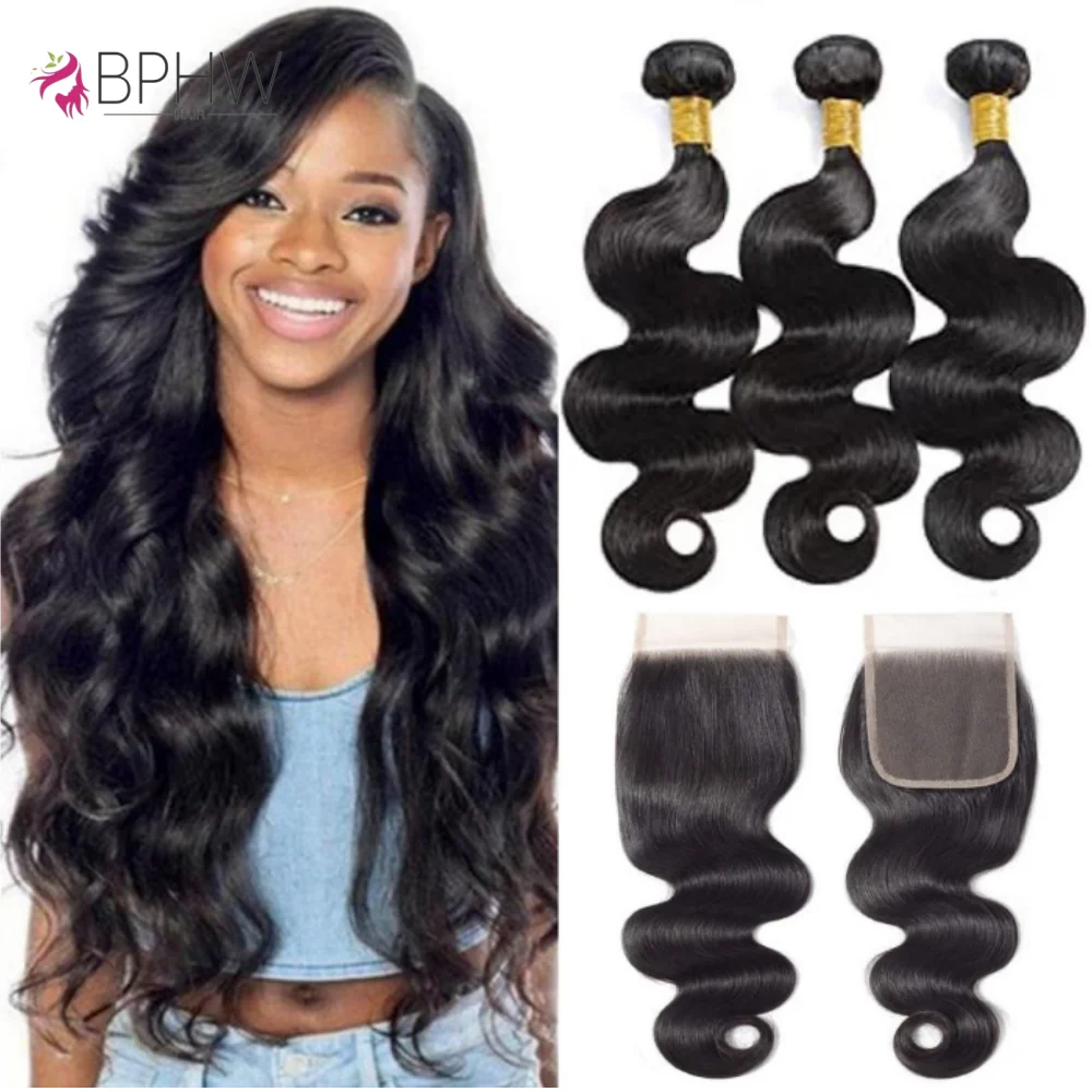 

Объемная волна 3 пучка с застежкой 4x4 100% необработанные необработанные человеческие волосы Полные и толстые 3 пучка с кружевной застежкой 4x4 HD 12A BPHW