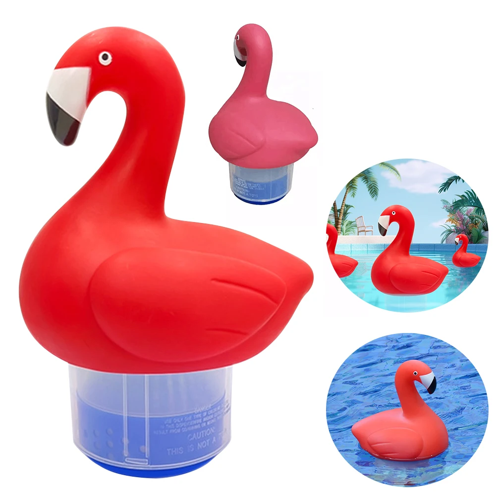 Flotador de tabletas de cloro Solar con clorador de flamenco, dispensador de piscina ligero, flotador de cloro para piscinas profundas