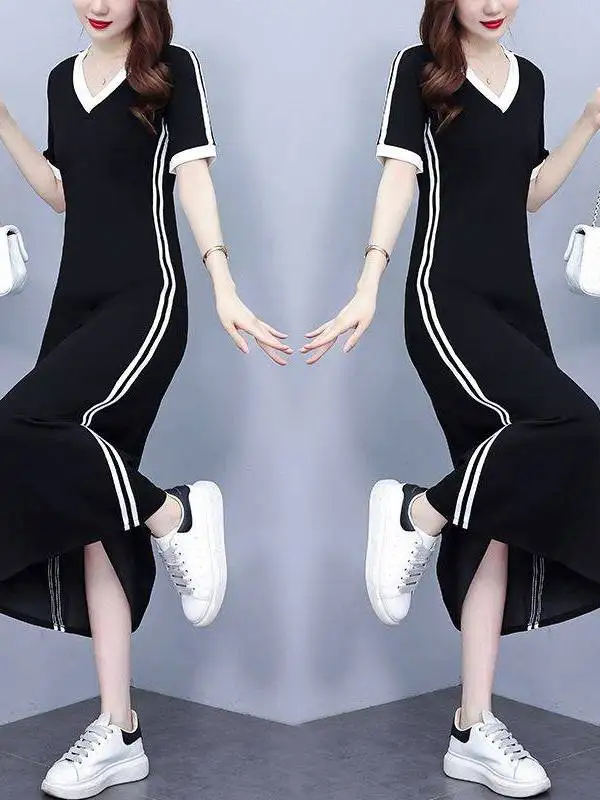 long-v-ne-dr-ankle-length-ort-sve-leg-concealing-slimming-t-irt-dr-korean-sle-summer-new-arrival