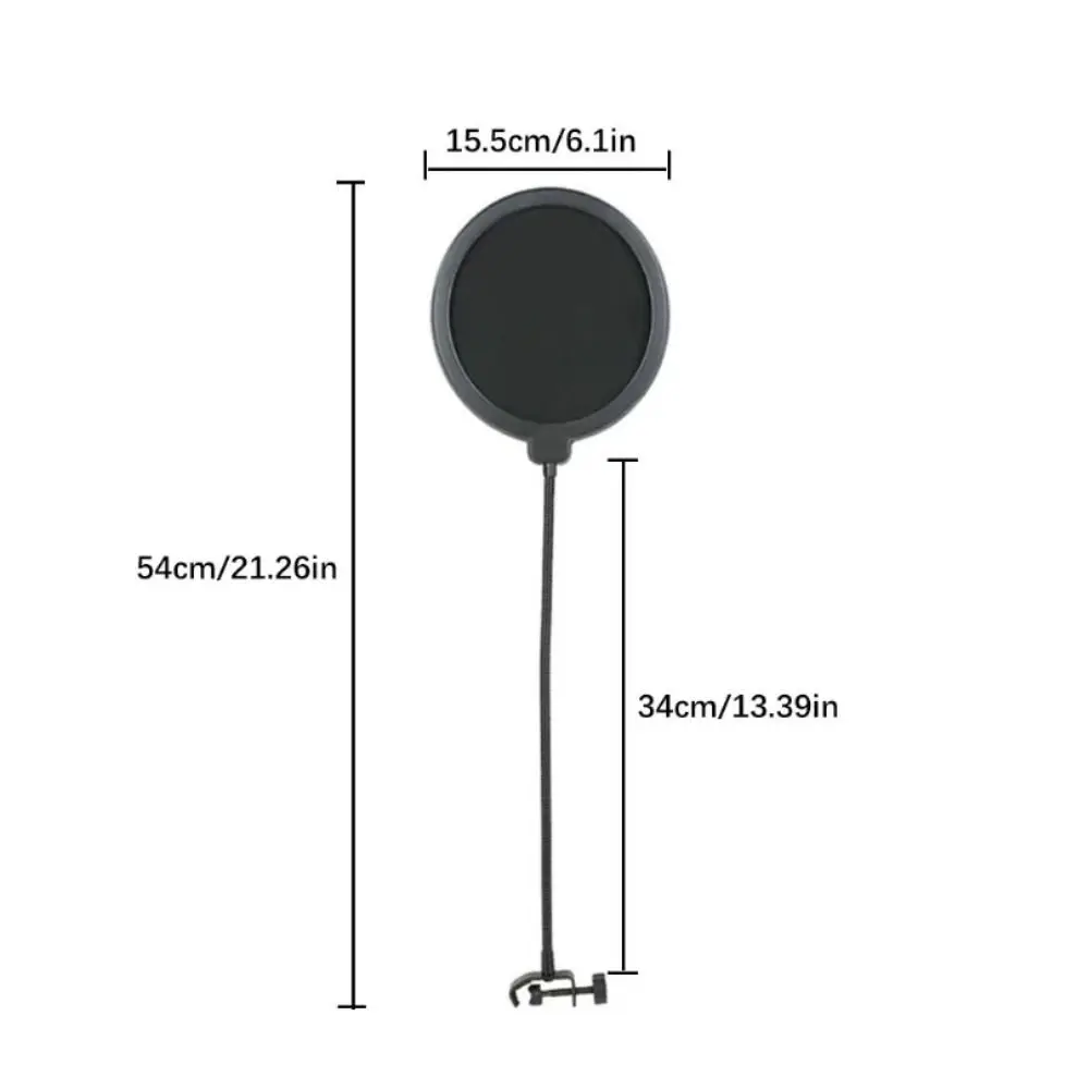 Round Shape Microphone Windshield Voice Isolation Flexible Gooseneck Microphone Pop Filter Noise Reduction Mic Wind Shield view 6