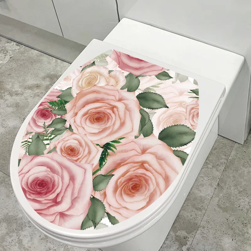 M536 warme Persönlichkeit rosa Rose Toiletten aufkleber Badezimmer Toiletten abdeckung Aufkleber Wanda uf kleber wc für Haupt dekoration – Detail 7