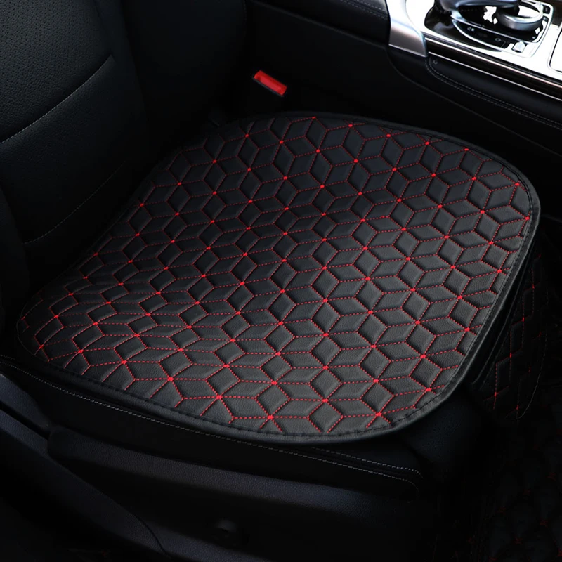 1 Piece Car Front Seat Cover Cushion Mat PU Leather Print Pattern Retro Style Seat Protector Auto Accessories Interior Organizer