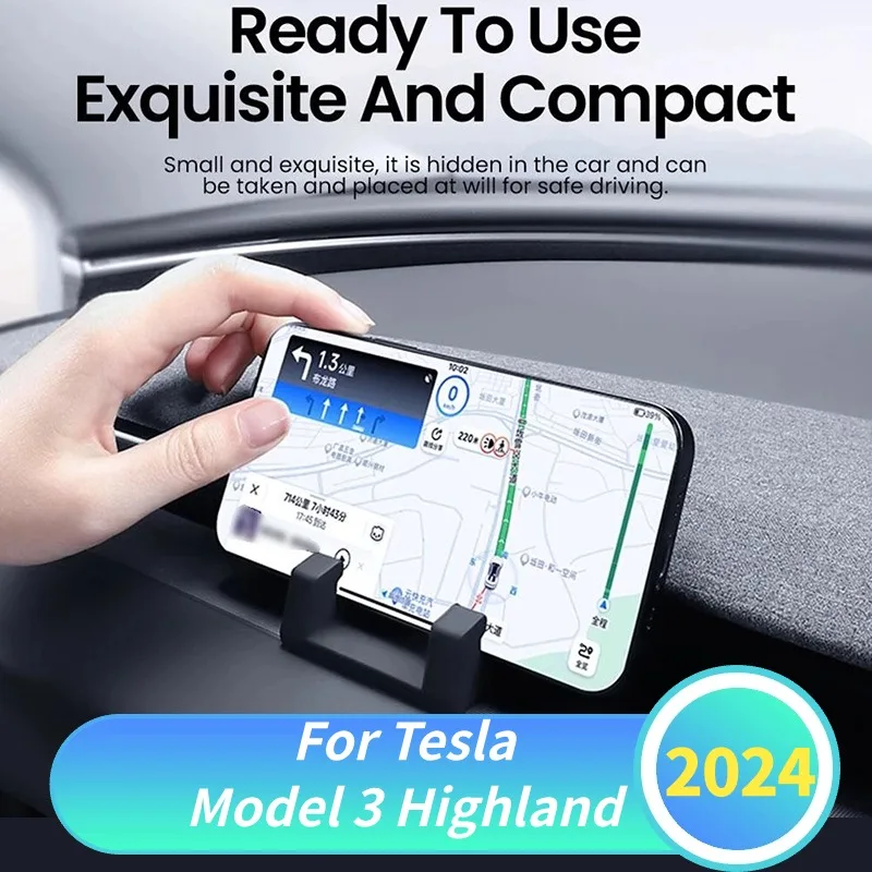 Car Phone Holder For Tesla Model 3 Highland Air Vent Clip Mobile Phone Stand Air Outlet Bracket Car Interior Accessories