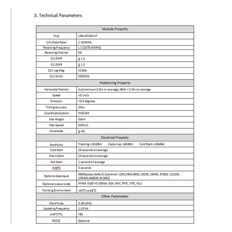 Módulo GPS com antena TTL 1-10Hz com modelo de controle de voo FLASH aeronave (VK2828U8G5LF)