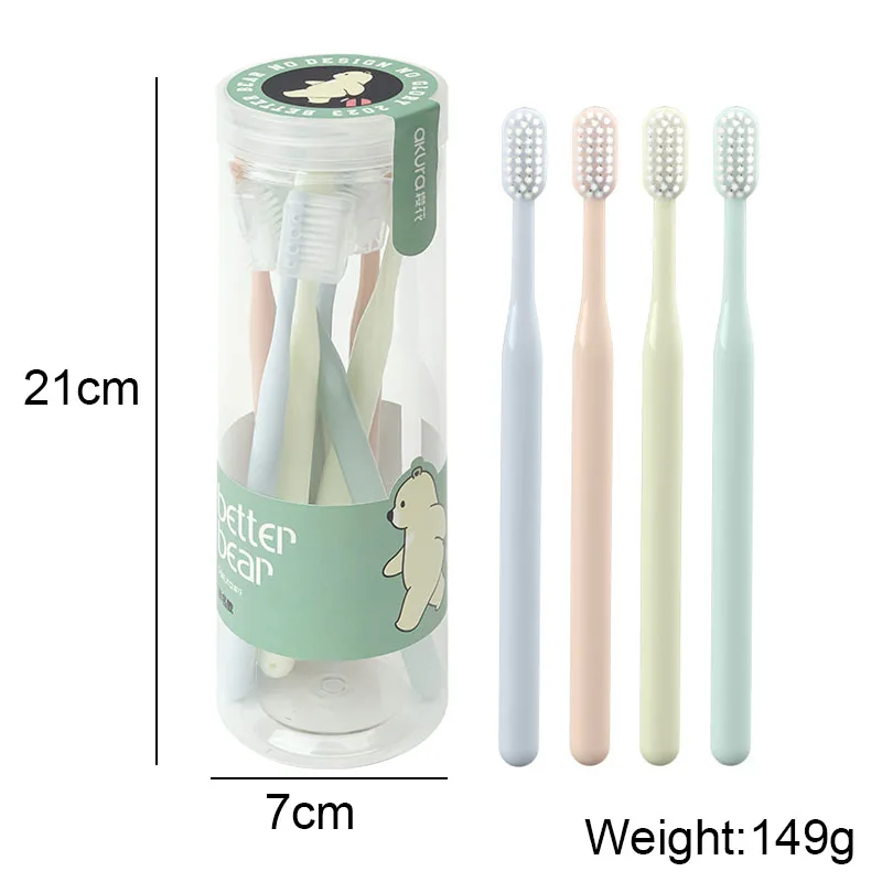 Family Wide Head Toothbrush Adults Children Set Simple Soft Bristled Whitening Toothbrush Deep Cleaning Protect Gums Oral Health