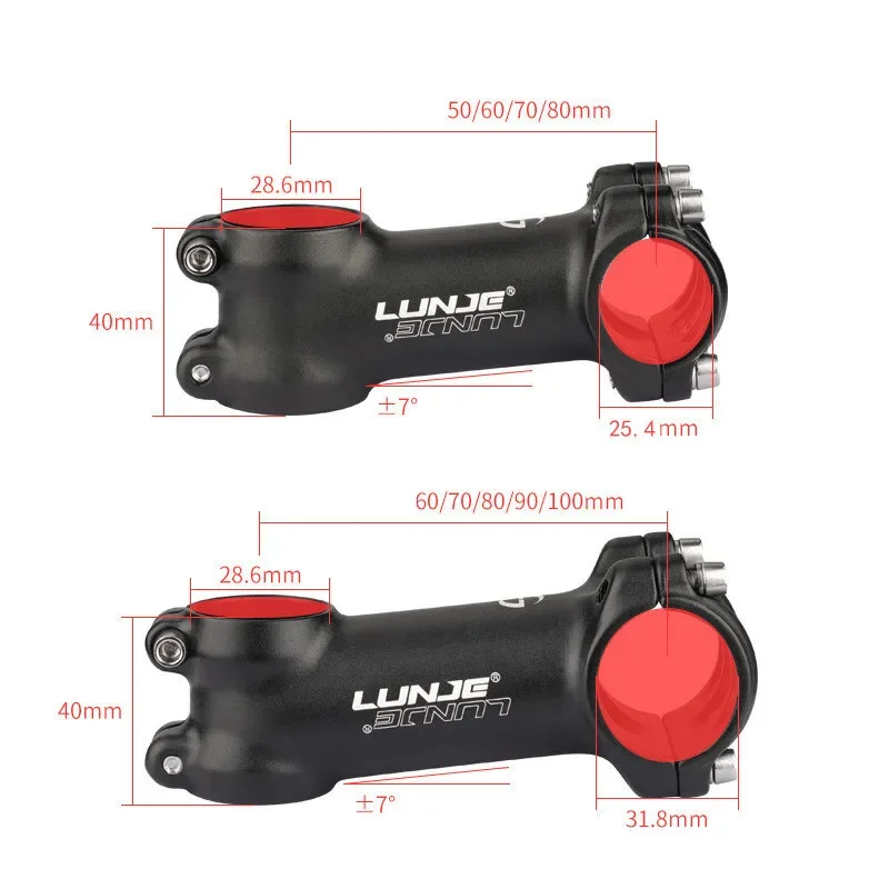 Ultralight Bicycle Stem MTB Road Bike Stem 25.4/31.8mm Aluminum Mountain bike Stem Handlebar 7 Degree 60/70/80/90/100mm