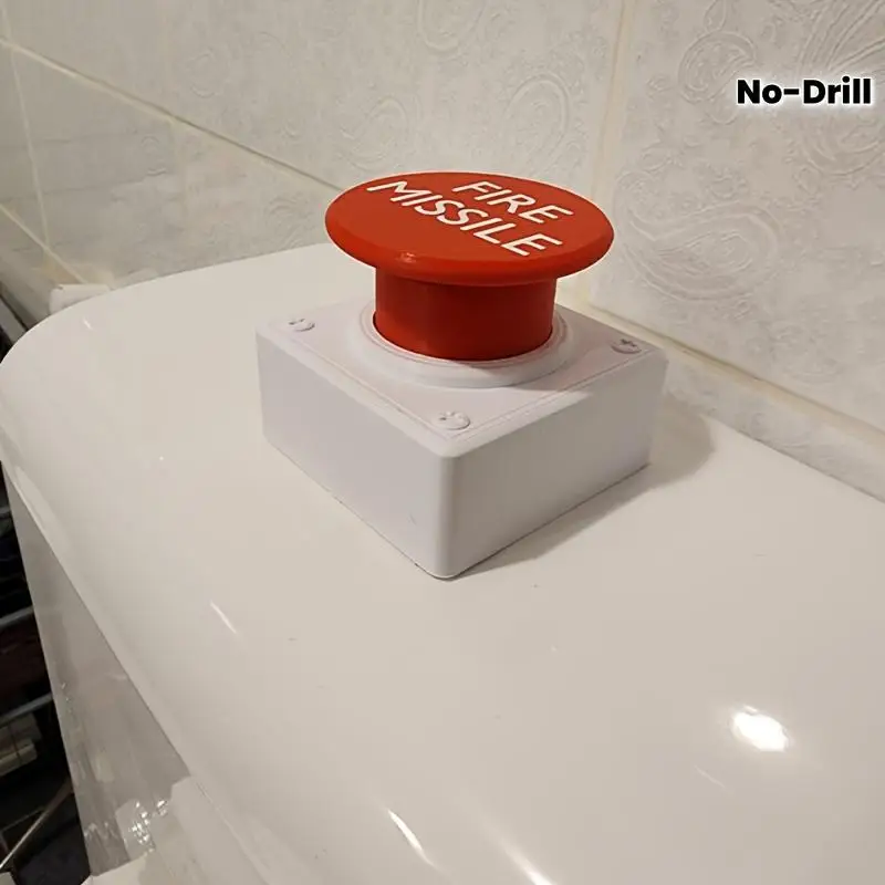 1Pcs 3D Printed Fire Missile Toilet Button Extender – Durable Plastic, No-Drill, Classic Design, Bathroom Upgrade