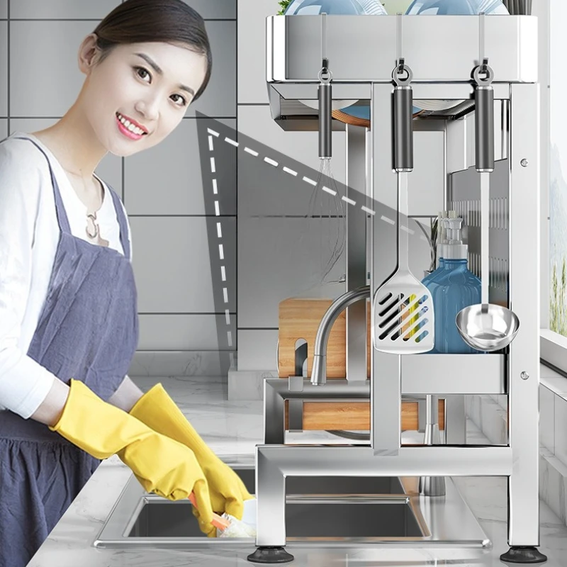 ‌ 304 الفولاذ المقاوم للصدأ توسيع بالوعة طبق تجفيف الرف الثقيلة لتقوم بها بنفسك Pegged لوحة نظام التخزين غير قابل للصدأ لا تركيب الحفر