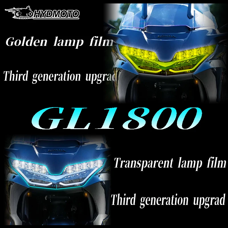 

Instrument Membrane Sticker Headlight Protective Film Sticker Applique For Honda Gold Wing GL1800 F6B 2018-2022 golden