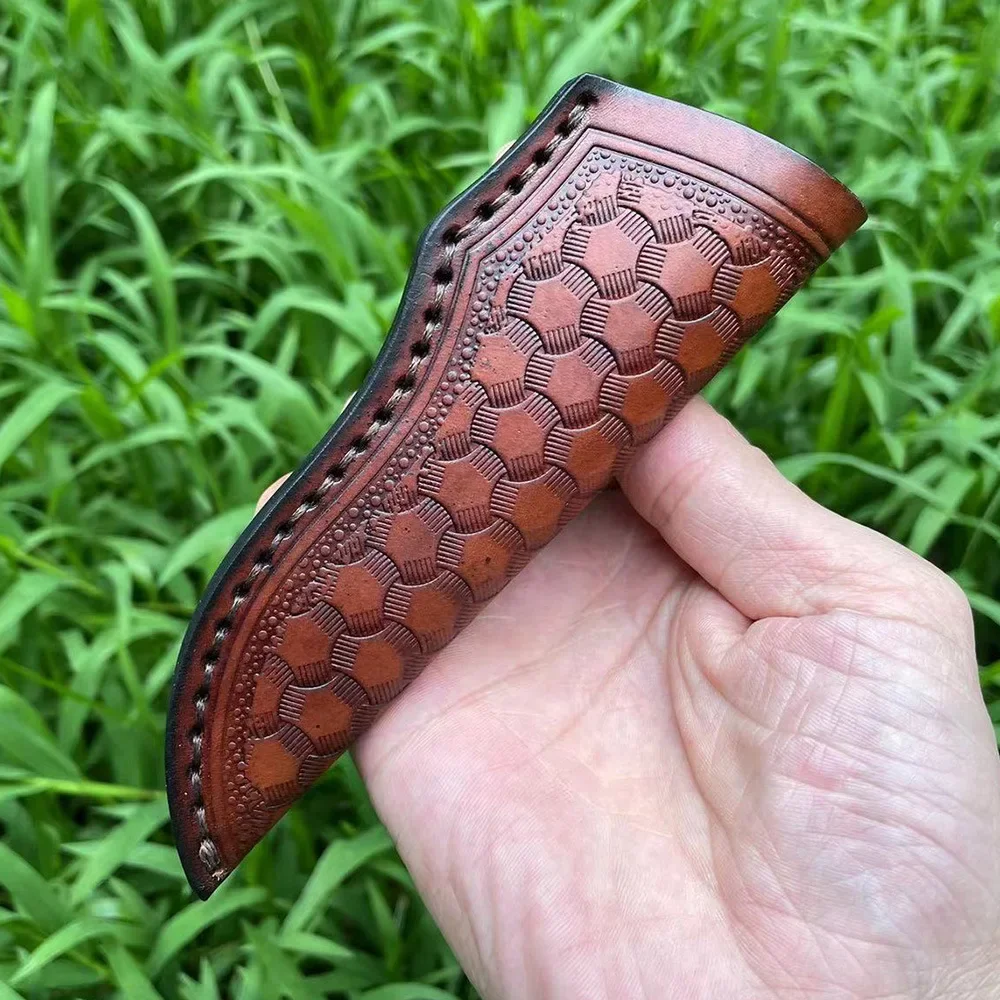 15cm Cowhide Leather Scabbard Fixed Knife Leather Sleeve Outdoor Portable Carry Tool Parts Knife Holsters For Men