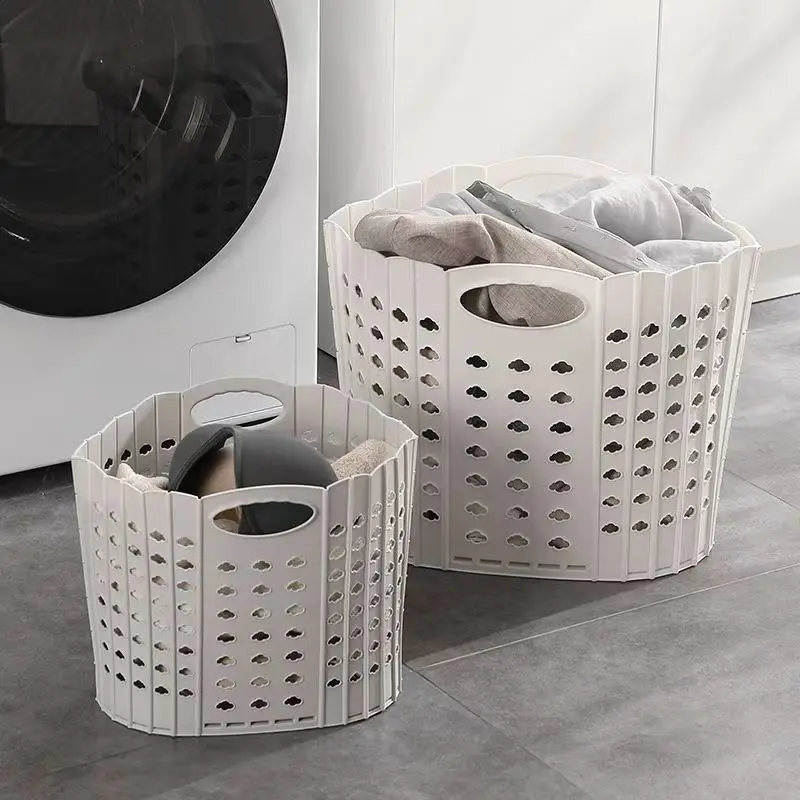 

2pcs/Folding Dirty Clothes Basket, Large Capacity Wall-Mounted Storage Basket, Household Clothing Storage Basket