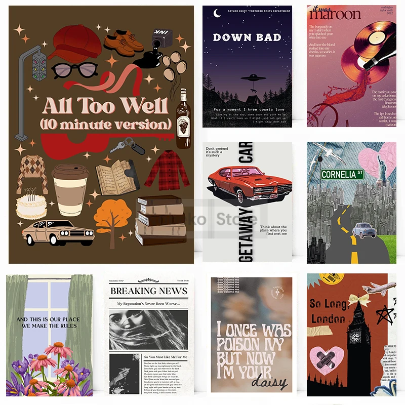 مغني البوب أغاني ساخنة كلمات الملصقات الموسيقى الشعبية الحديثة يطبع حائط لوح رسم الفن صور غرفة المعيشة المنزلي الديكور #1