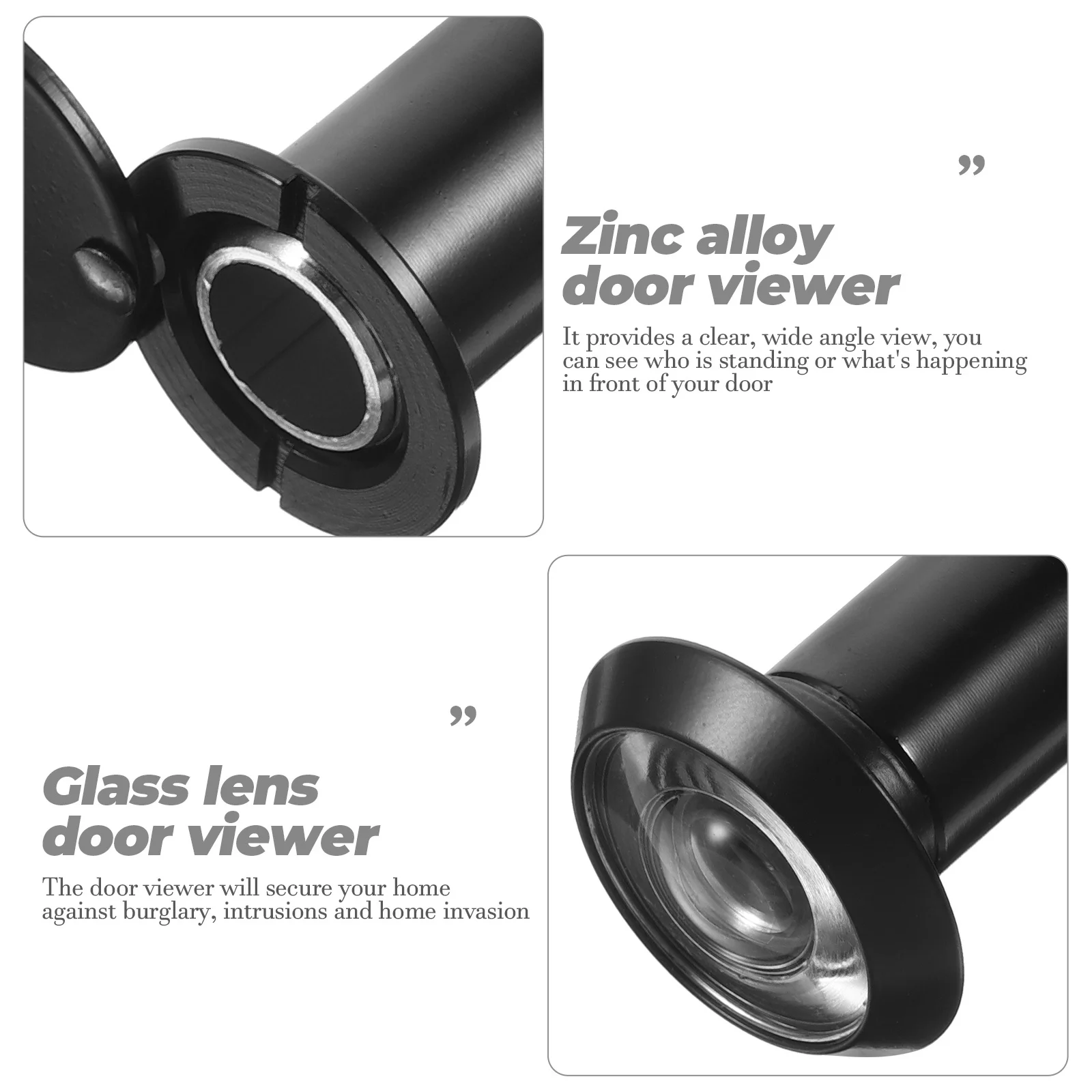 

220-Degree Wide Angle Hd Peephole Zinc Alloy Security Door Viewer Clear Glass Lens Anti-Theft for Home Hotel Office Store