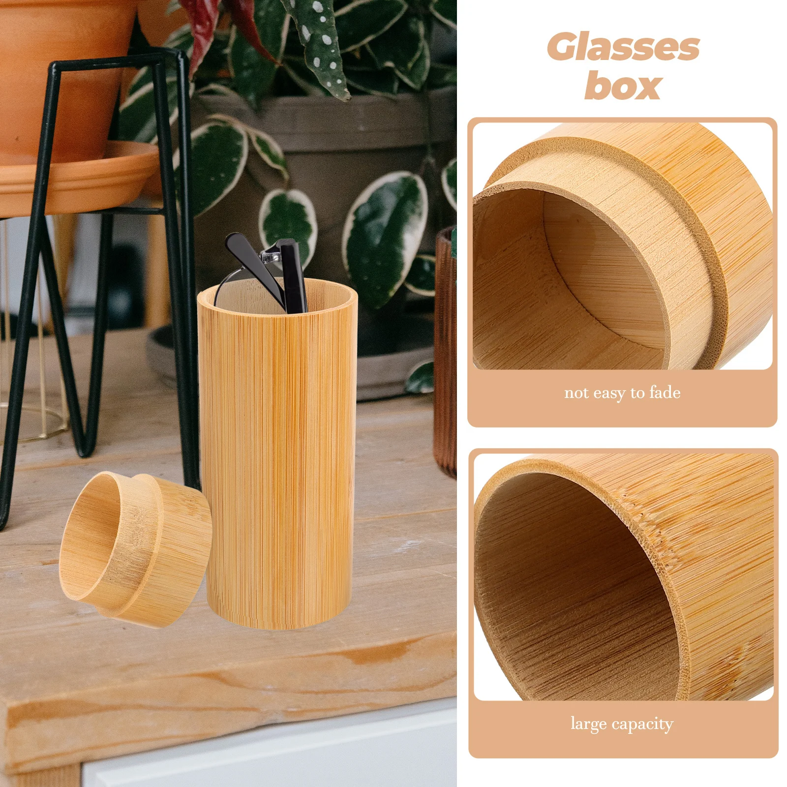 

Bamboo Sunglasses Box Vintage Glasses Storage Holder Portable Protective Eyeglasses Organizer Travel Glasses Container