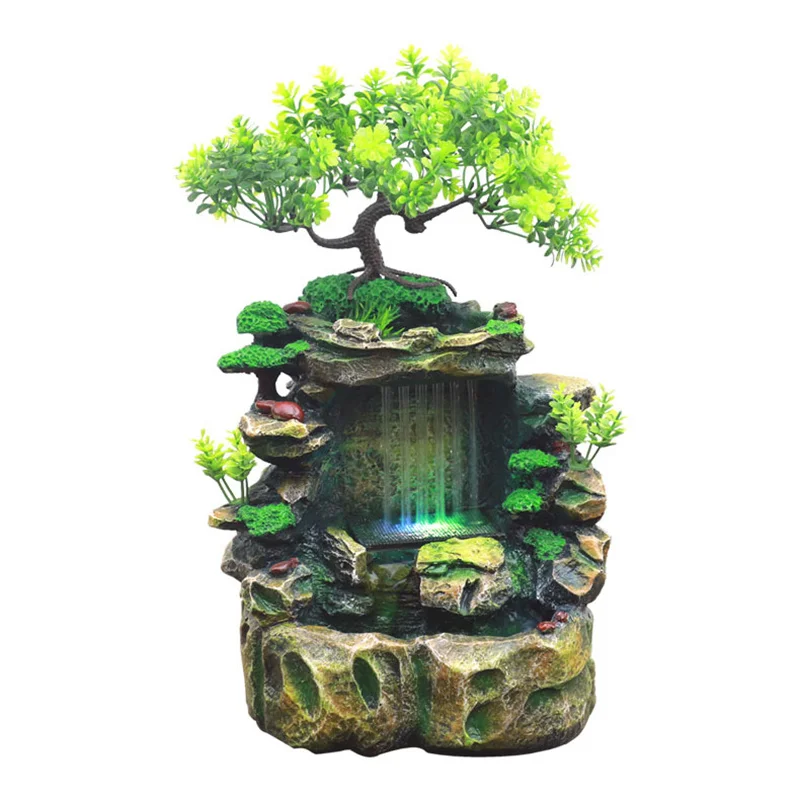 Rockery Stream Tabletop Fountain, Zen Meditation Indoor Waterfall Feature with Automatic Pump for Home Office Bedroom Desk Decor