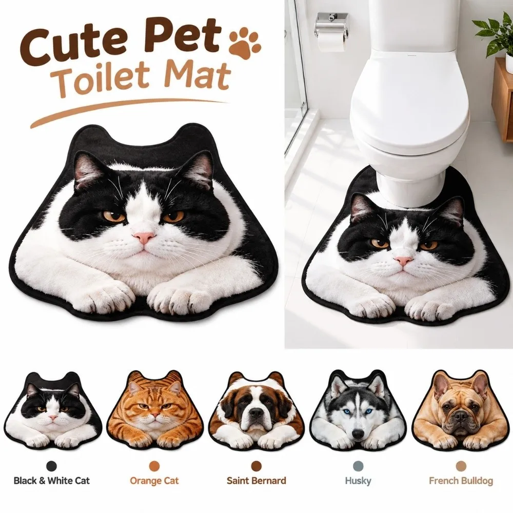 Fun Absorbent Bathroom U-shaped Mat Quick-dry Non-slip Toilet Floor Rug 40×60CM 50×80CM Stain-resistant Bath Mat Household