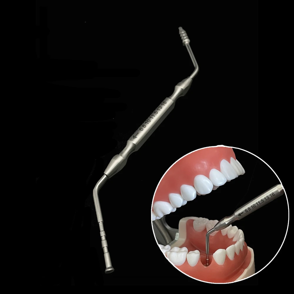 歯科用深さゲージ,1個,測定定規,ディーププローブ,双頭,歯科用インプラントツール