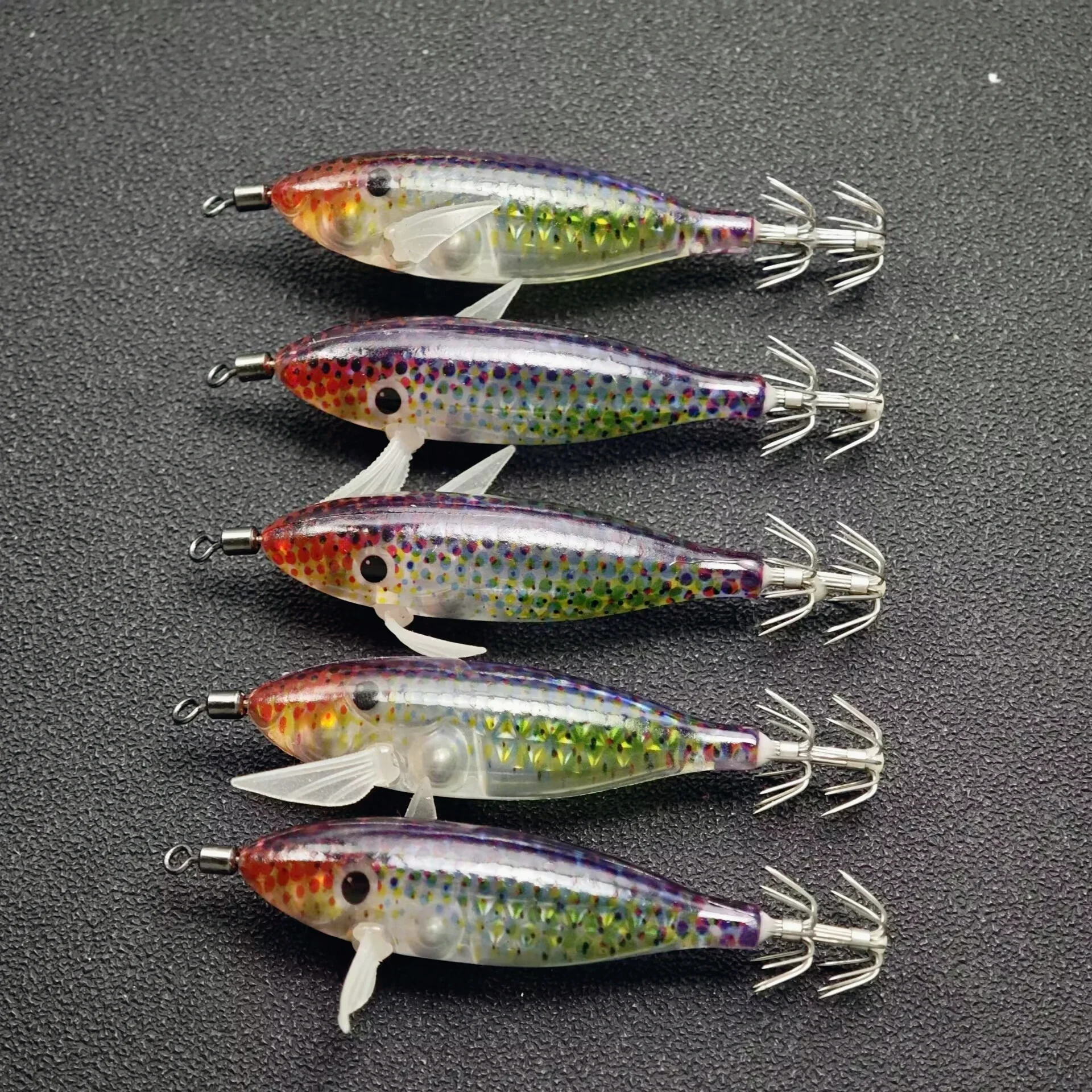 22 Stück/Set 8cm/5,7g Garnelen-Angelköder Leuchtender Tintenfisch-Jig-Haken Künstlicher Köder Oktopus-Köder Meeresfischerei-Zubehör – Detail 2