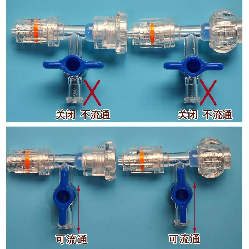T-type Plastic Three-way Four-way Valve Luer Connector Straight-through Quick Plug Adapter Pipe