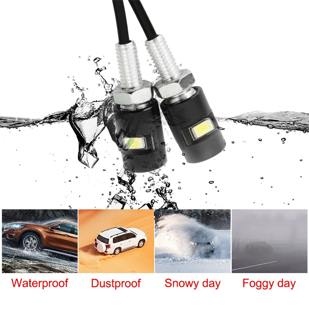 2Pcs Car Motorcycle Number License Plate Lights 12V LED 5630 SMD Auto Tail Front Screw Bolt Bulbs Lamps Light Source