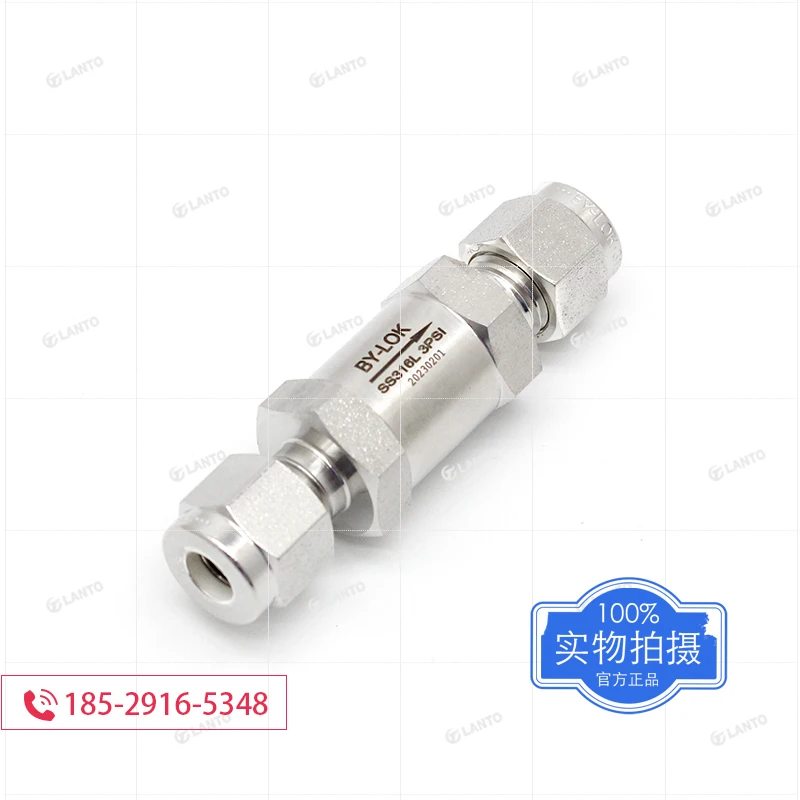 316L Stainless Steel Ferrule One-way Valve 3000psi Check Valve Opening Pressure