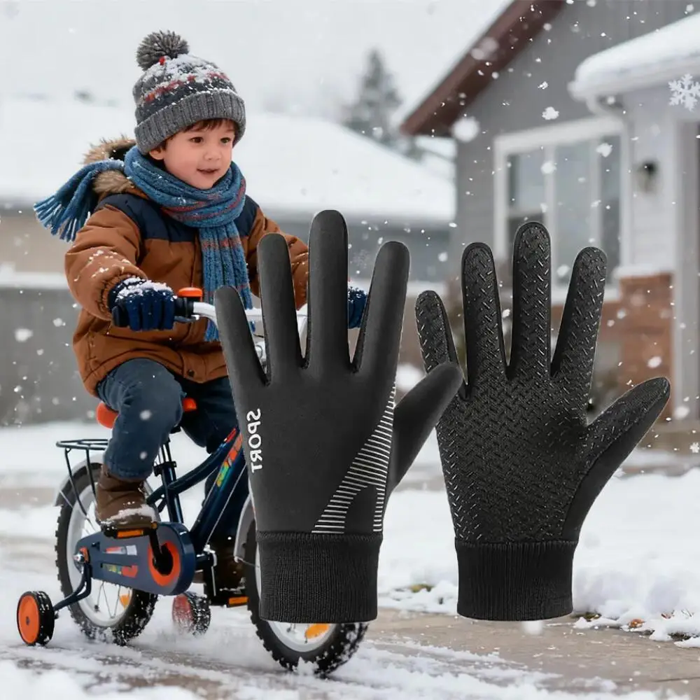 1 Paar warme Winter-Sporthandschuhe für Kinder – wasserabweisende Kinderhandschuhe für kaltes Wetter, Alter 5–13 Jahre, Jungen und Mädchen