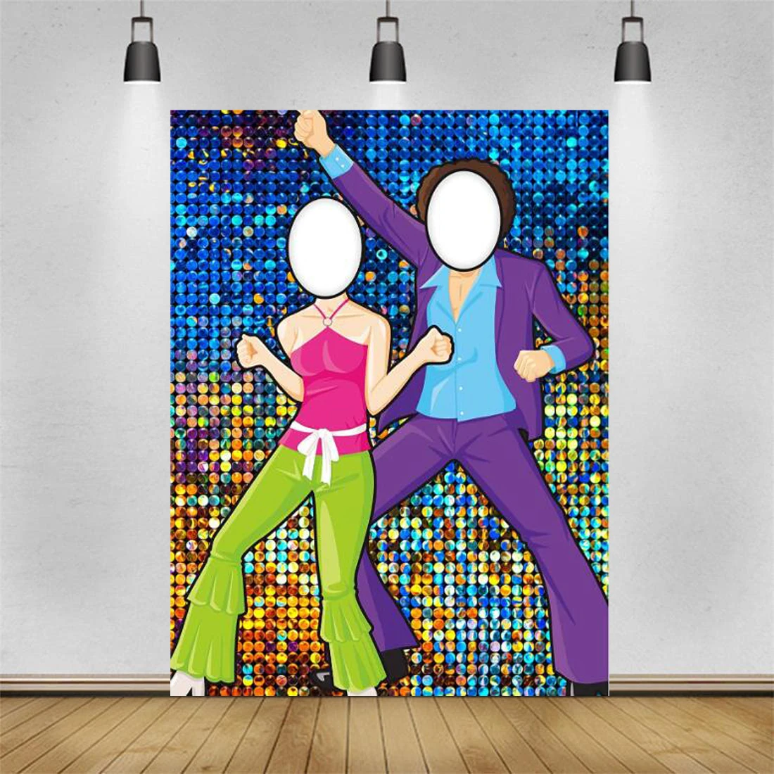 Photography Backdrop 70s 80s Disco Banner Retro Ball For 70's Night Club Neon Dance Fever Birthday Party Background Decor