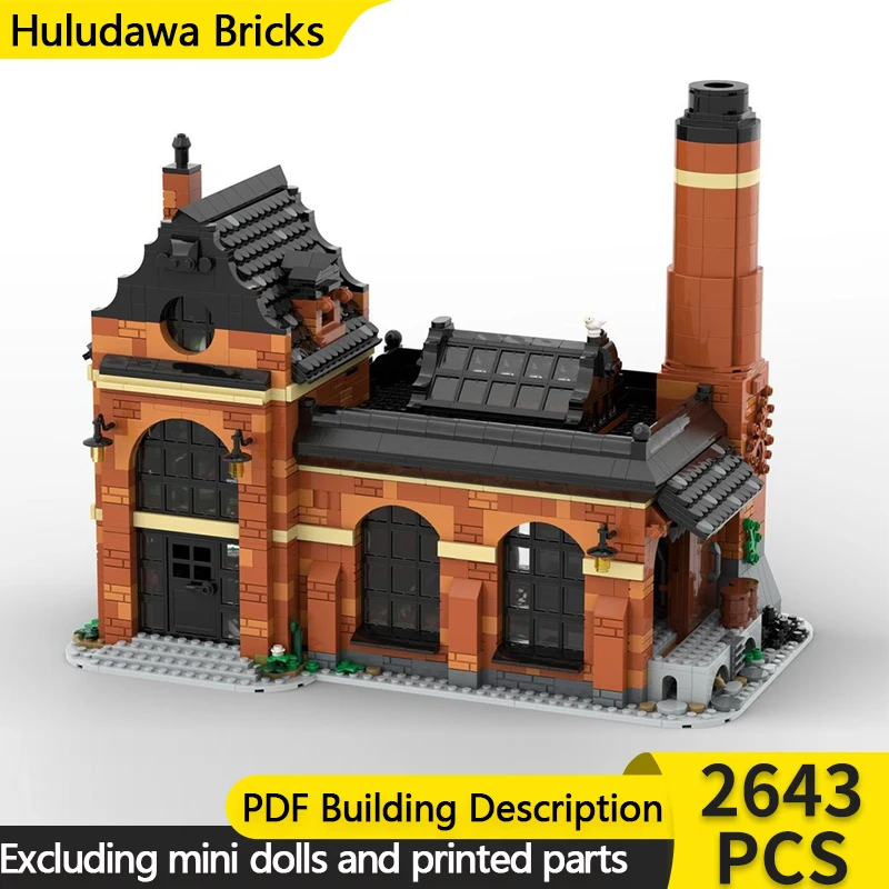 City Street View Model MOC Building Bricks Glass Work Factory Modular Technology Children Holiday Gifts Assemble Toys Suit