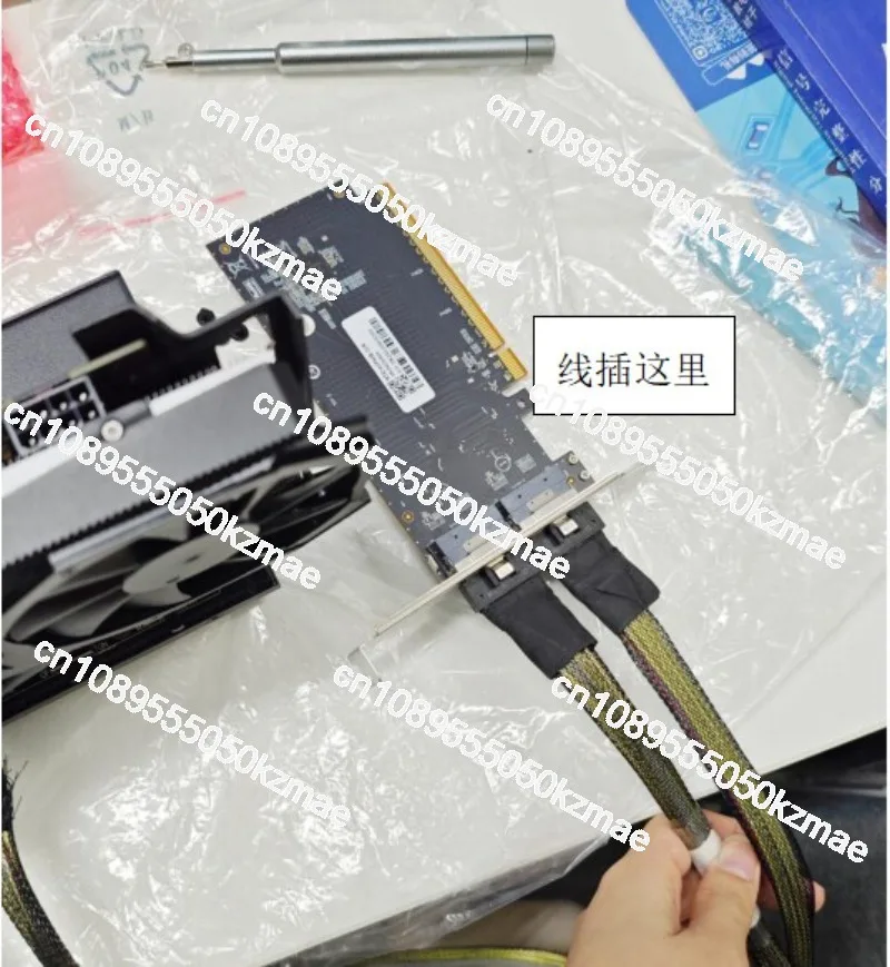 New for high-performance graphics card external PCIe4.0 x16 to SlimSAS 8654 rear half-height adapter card