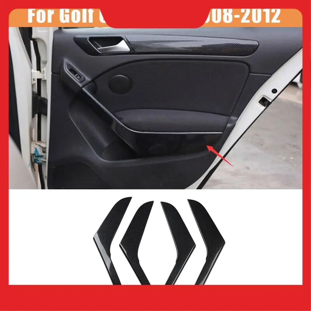 

Углеродное волокно, подлокотник для внутренней двери автомобиля, ручка, полоса, накладка для Golf 6 MK6-2008-2012, аксессуары