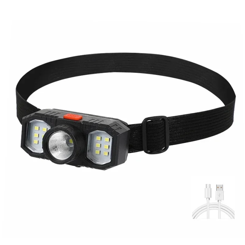 LED Strong Light Headlight USB Charging Outdoor Night Running Headlamp Long Shine Light Cycling Headlight