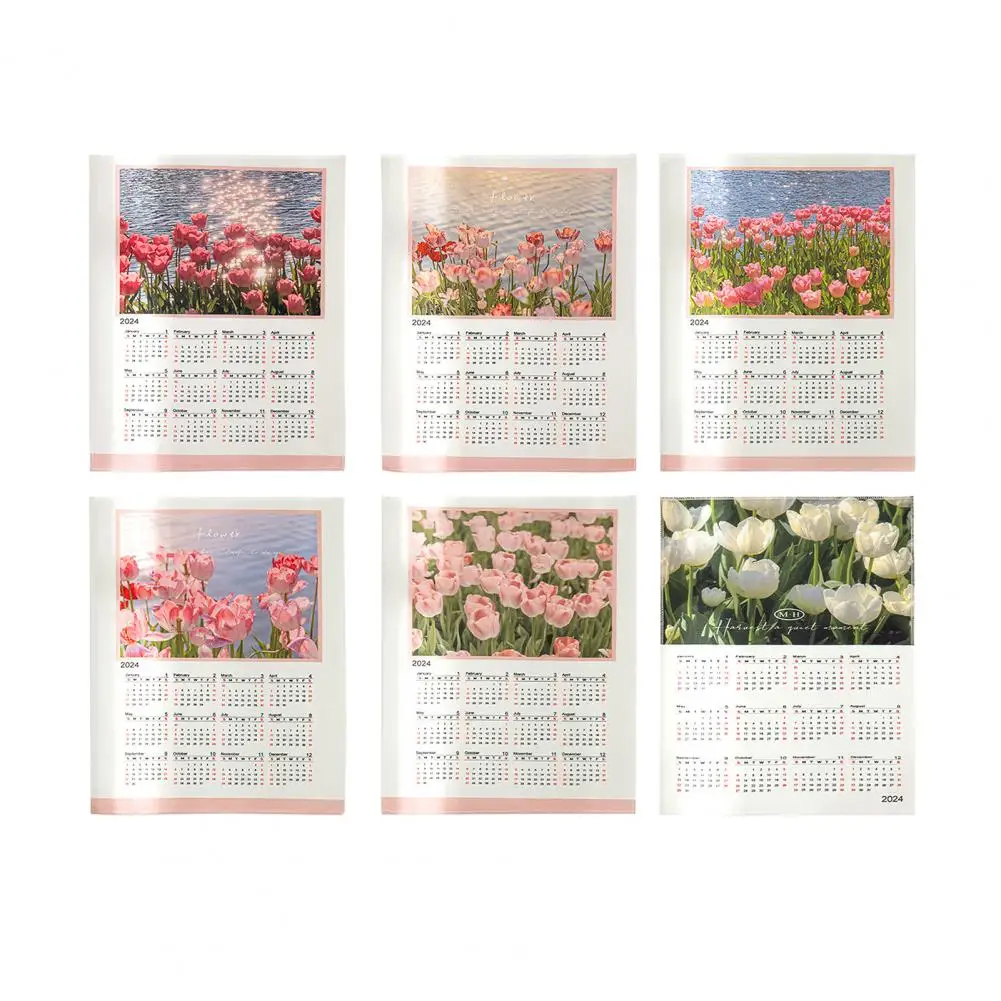 2024 Calendar Hanging Cloth Soft Rich Color Exquisite Pattern Easy Install Decorative Wall Tapestry Background Calendar