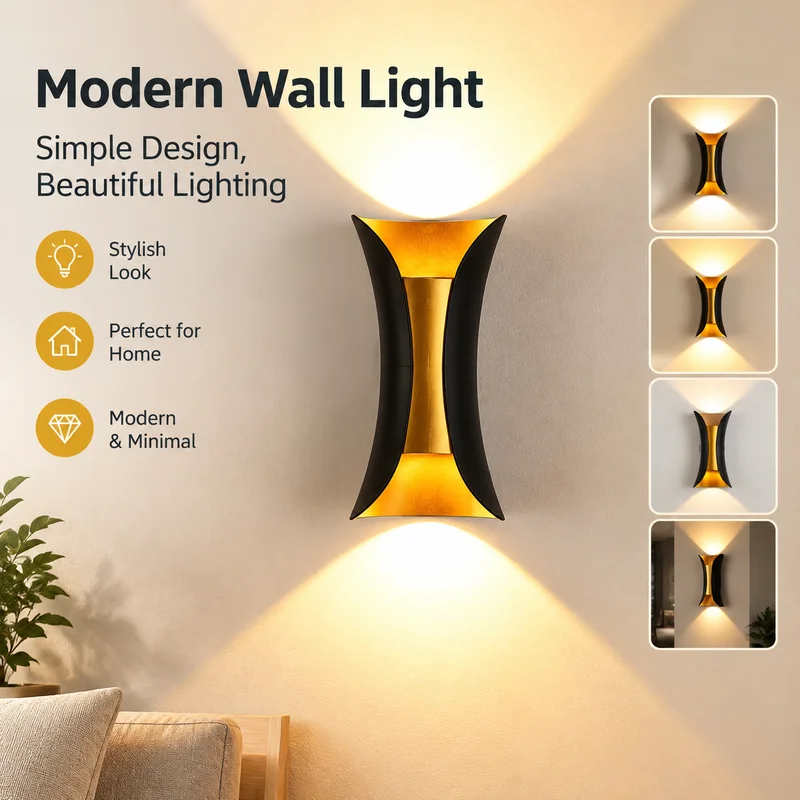 Outdoor Wall Light Modern Waterproof Up Down Sconce Aluminum Alloy Slim Waist for Balcony Hallway Stairway Entryway LED Lamp Pro