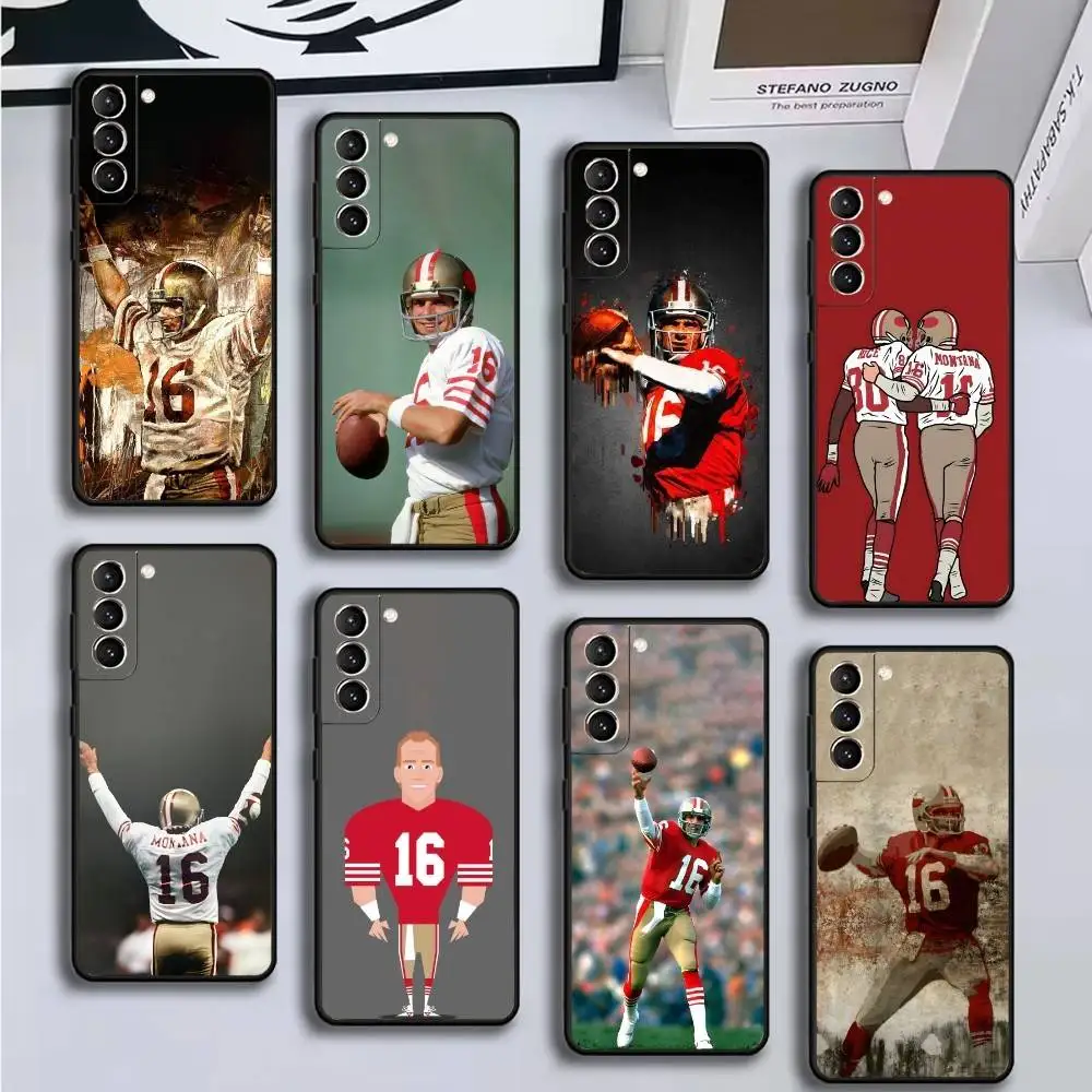 Joe Montana Capa de telefone para Samsung GalaxyA13,21s,22,31,32,52,53,71,72,73, capa preta macia