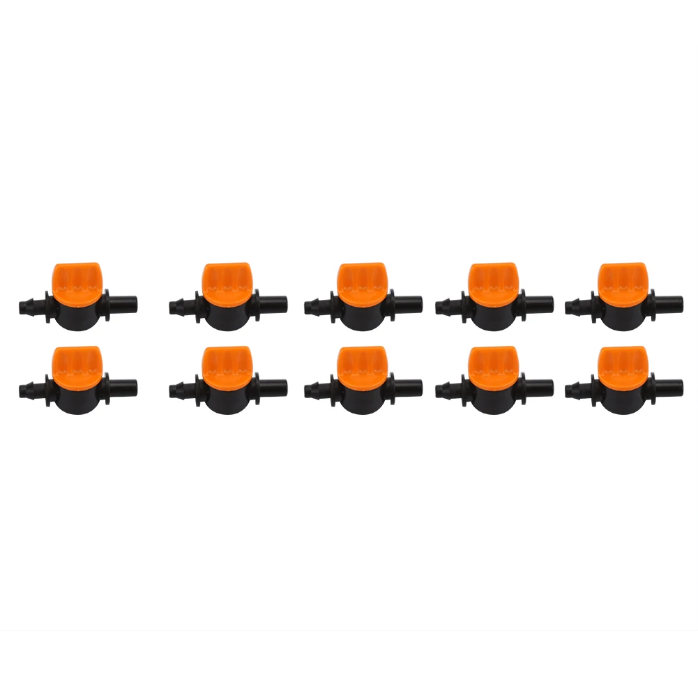 4/7mm Hose Mini Plastic Ball Valves Convenient Practical User-friendly Design Barbed Garden Irrigation Connectors 10pcs