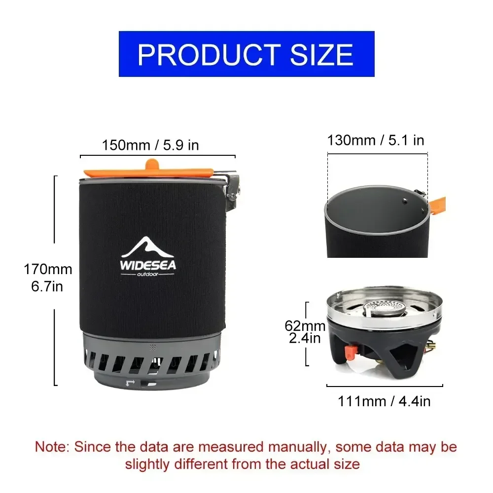 

Widesea Stove Burner Tourist Pot Cup Cookware Tableware Tourism Bowler Dishes System Heat Exchanger Camping Cooking Outdoor Gas