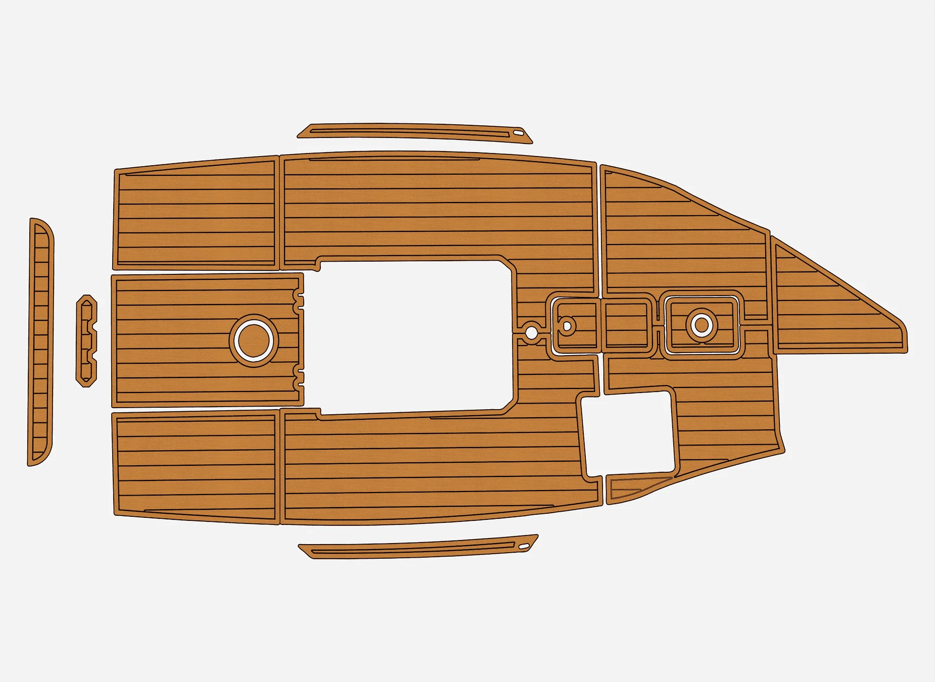 Marine Faux Teak EVA Non-Slip Mat -1992 Nautique Ski Self-Adhesive 1/4