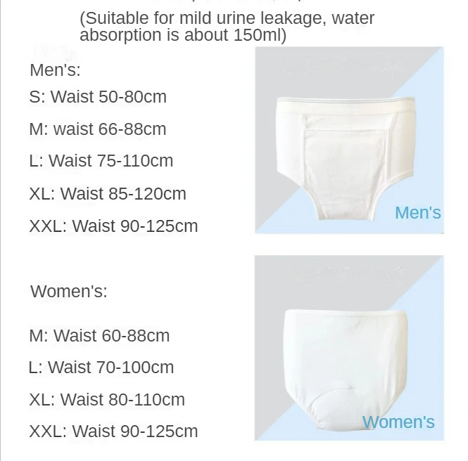 Reusable Adult Children Incontinence Underwear Cloth Diaper for Men and Women Comfortable Waterproof Protection against Leaks