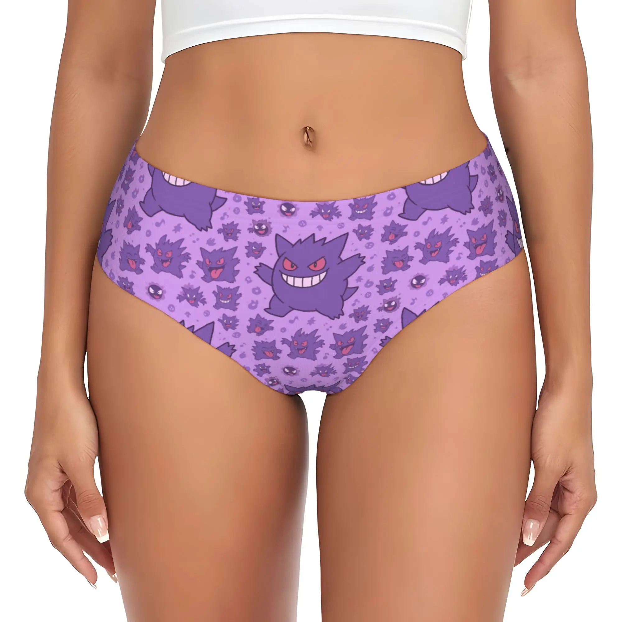 Calzones Personalizados de Pokemon Gengar para Mujer, Transpirables, Elásticos, Lindos y Atrevidos