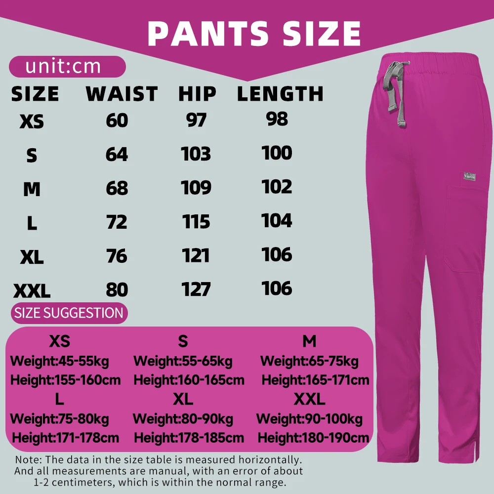 Medical Scrubs Pants Stretch Nursing Scrubs Bottoms Doctor Nurse Uniforms Pants Dental Clinic Nursing Trousers Medical Work Wear